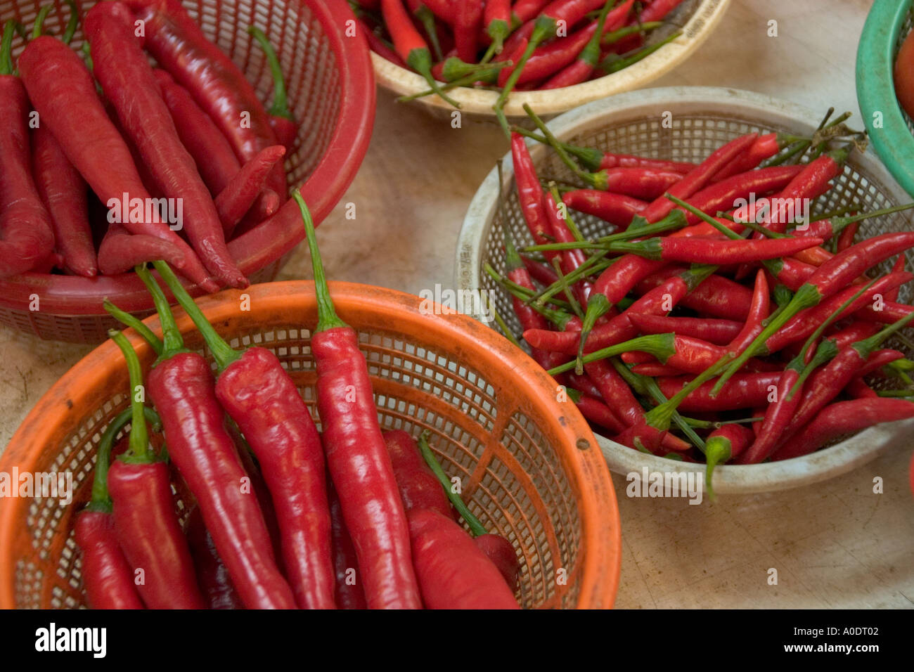 Red chillis on sale in in Singapore s Chinatown Stock Photo - Alamy