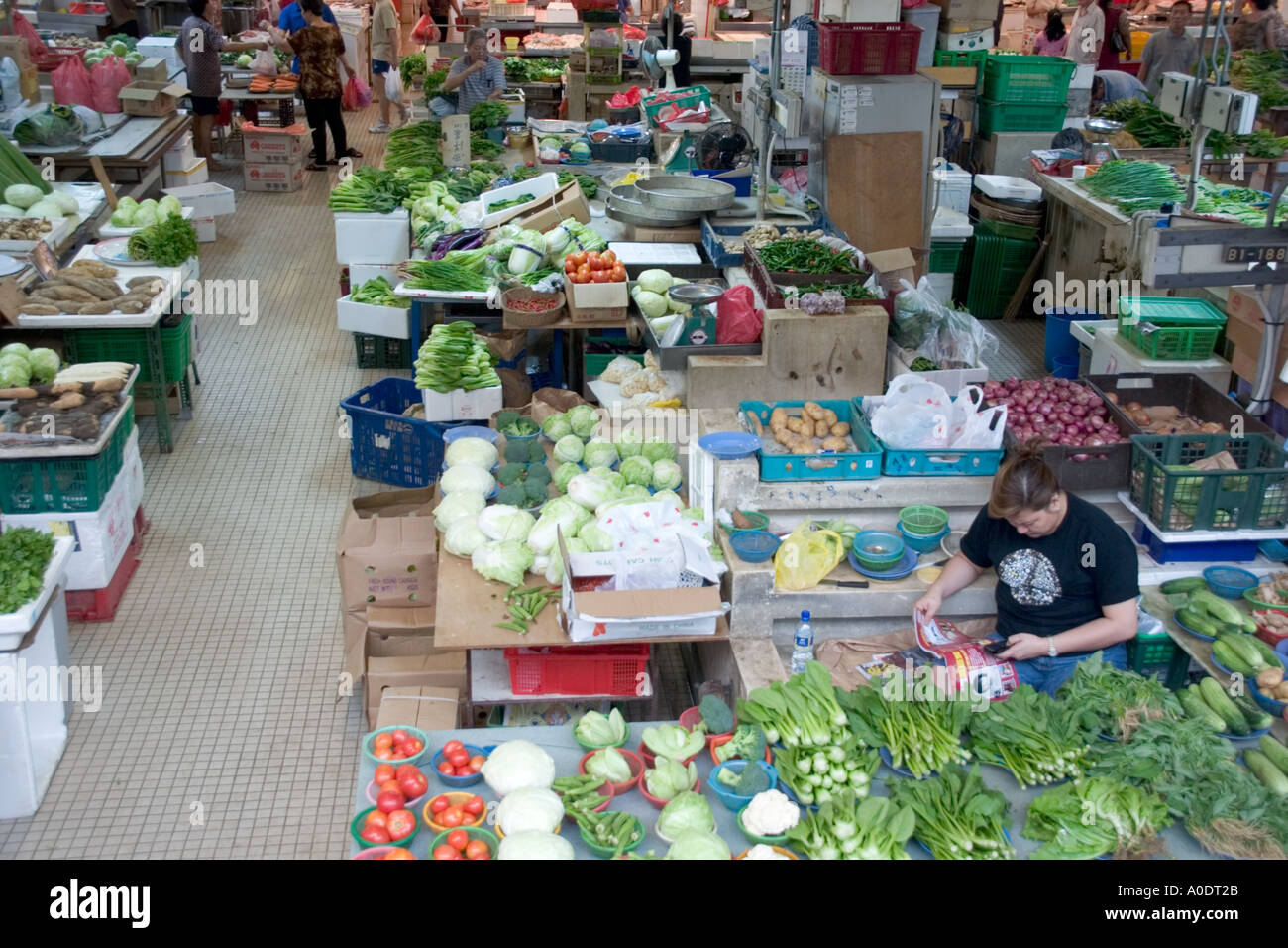 Food market in Singapore s Chinatown Stock Photo - Alamy