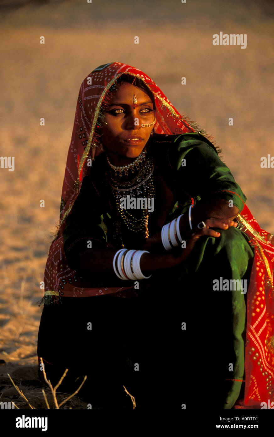 Beautiful Bopa gypsy nomadic woman of Rajasthan Indigenous cultures and tribes of India Stock