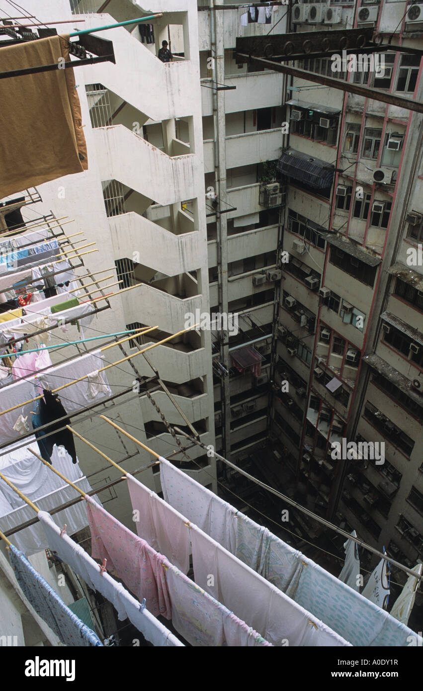 Interior of Housing Block Kowloon Hong Kong China Stock Photo Alamy