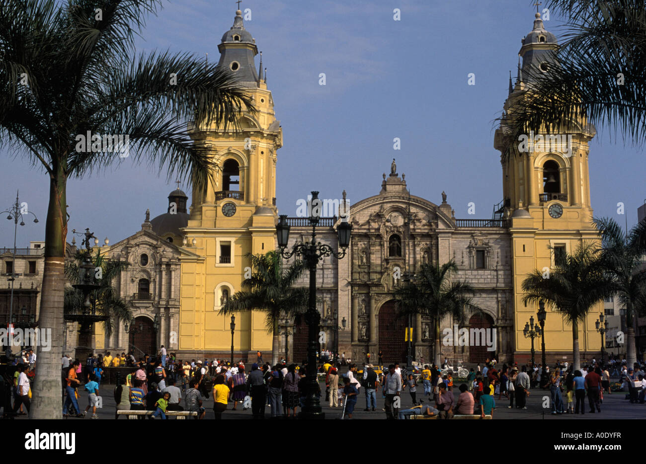 Cathedral Plaza de Armas Lima Peru Stock Photo - Alamy