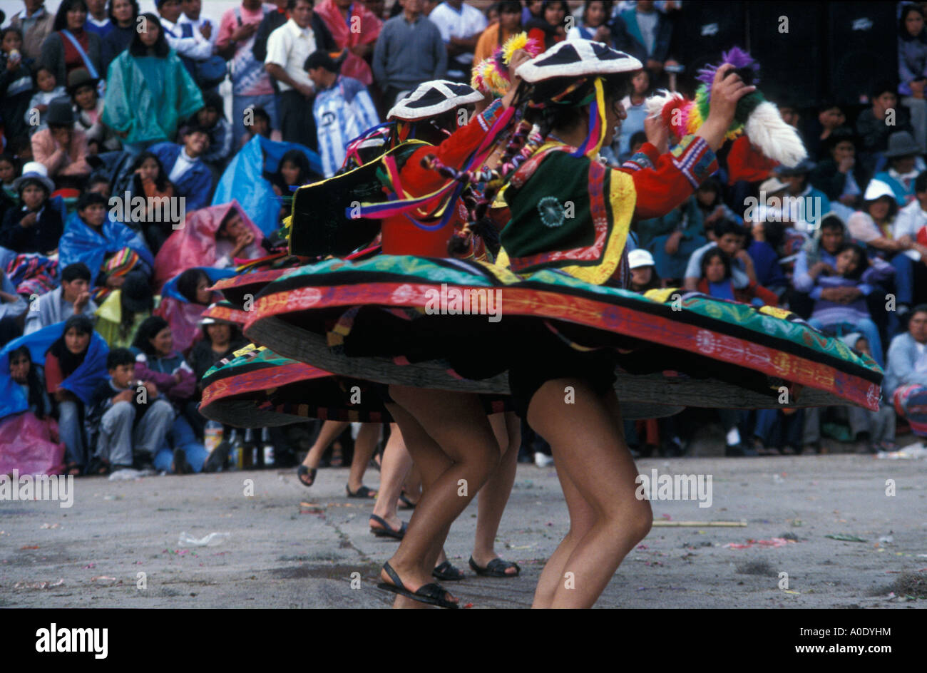 Folkloric Dancers Calca Cuzco Area Peru Stock Photo