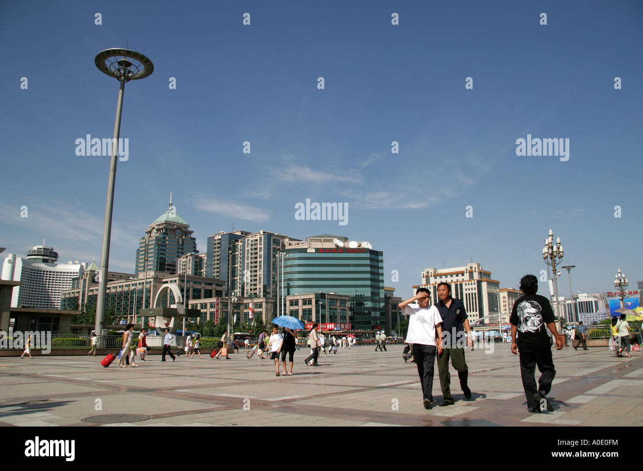 The forecourt of Beijing Railway station. Stock Photo