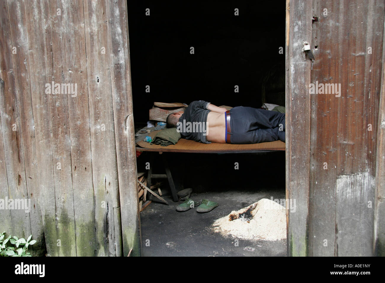 Village man sleeping bed hi-res stock photography and images - Alamy