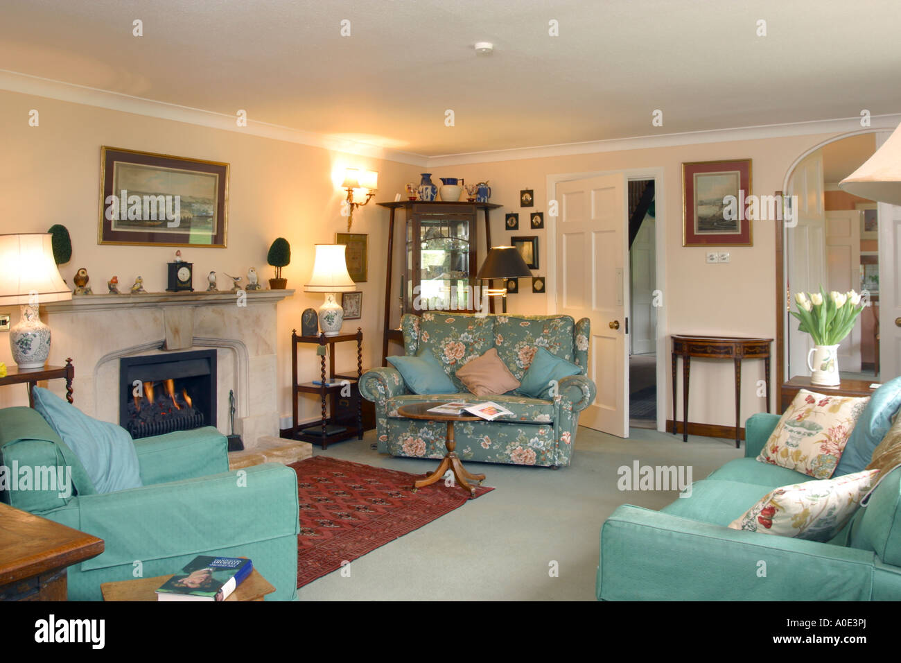 UK property, house interior, sitting room, traditional Stock Photo Alamy