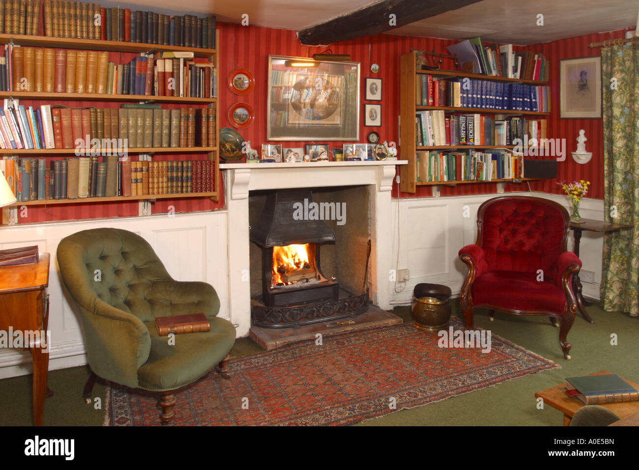 UK property, house interior, cosy traditional reception room Stock