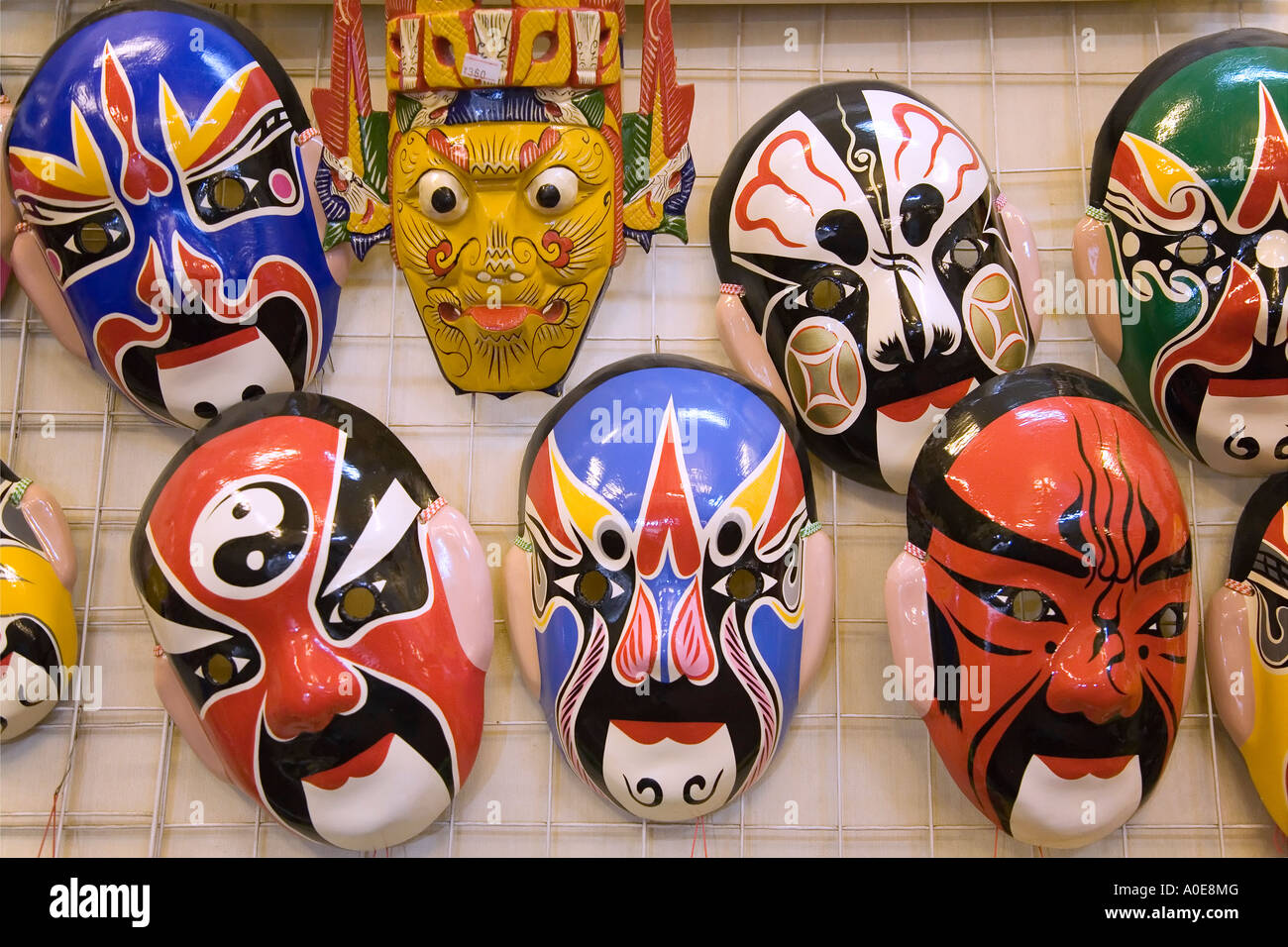 Peking Opera masks in Beijing shop window Stock Photo - Alamy