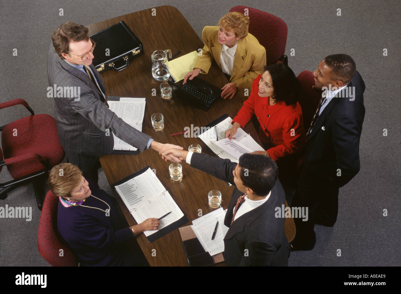 Business people closing deal Stock Photo