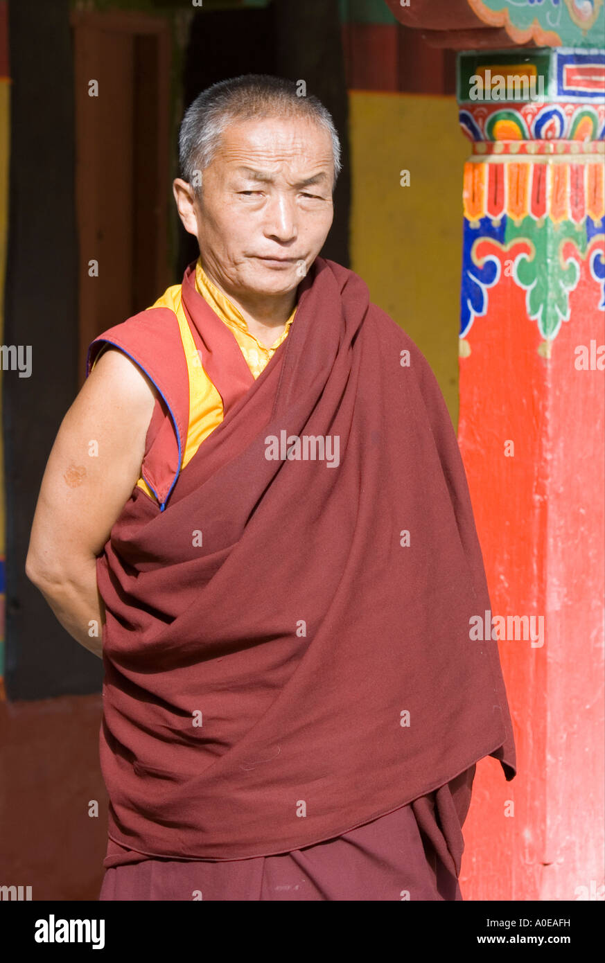 Monk at Drepung Monastery Lhasa Tibet 1 Stock Photo