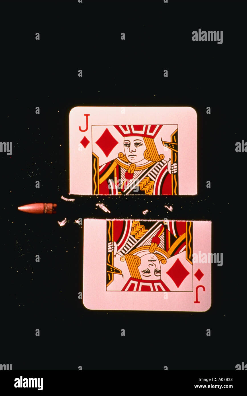 Bullet cutting card Stock Photo Alamy