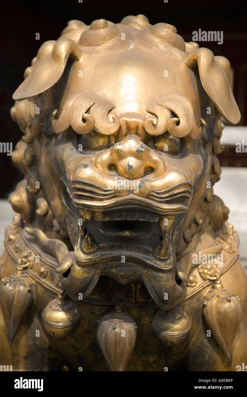 Bronze Lion- Forbidden City Beijing Stock Photo