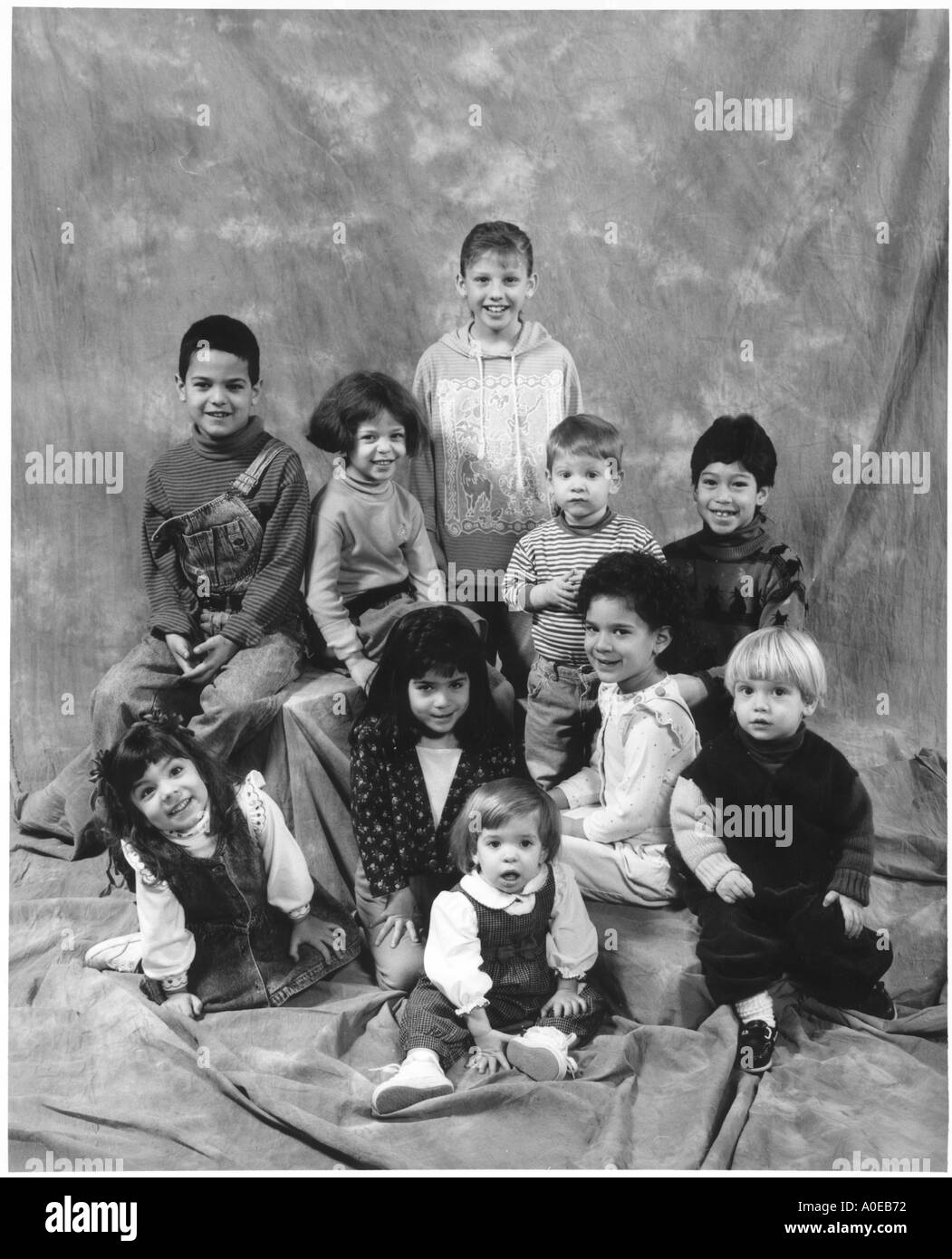 Children in studio Stock Photo