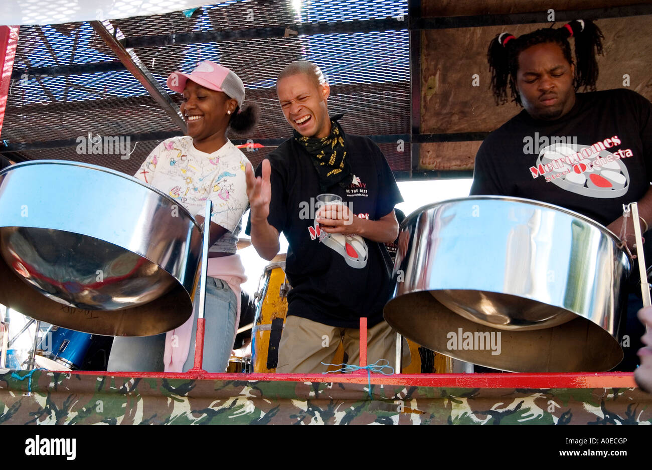 Steel band on float Notting Hill Carnival, London Stock Photo Alamy