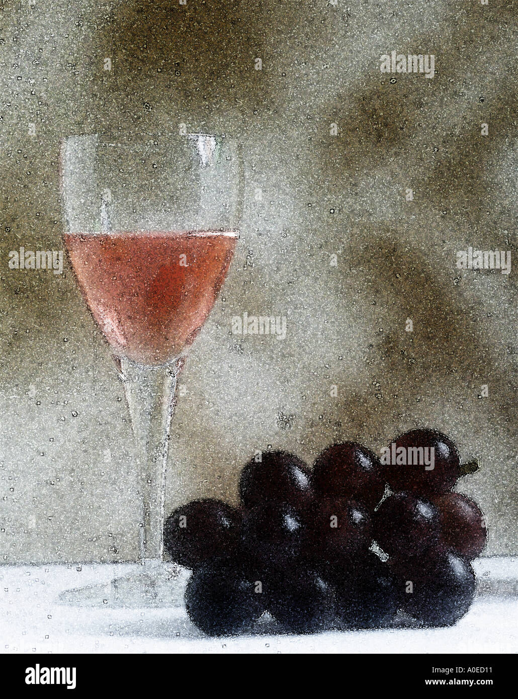 Stillife with Rose Wine Stock Photo
