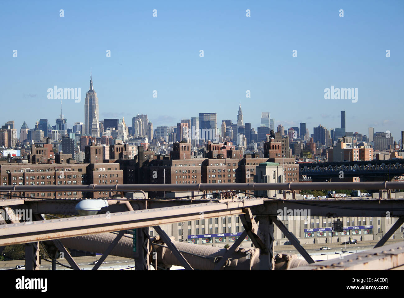 midtown Manhattan from Brooklyn bridge New York City October 2006 Stock