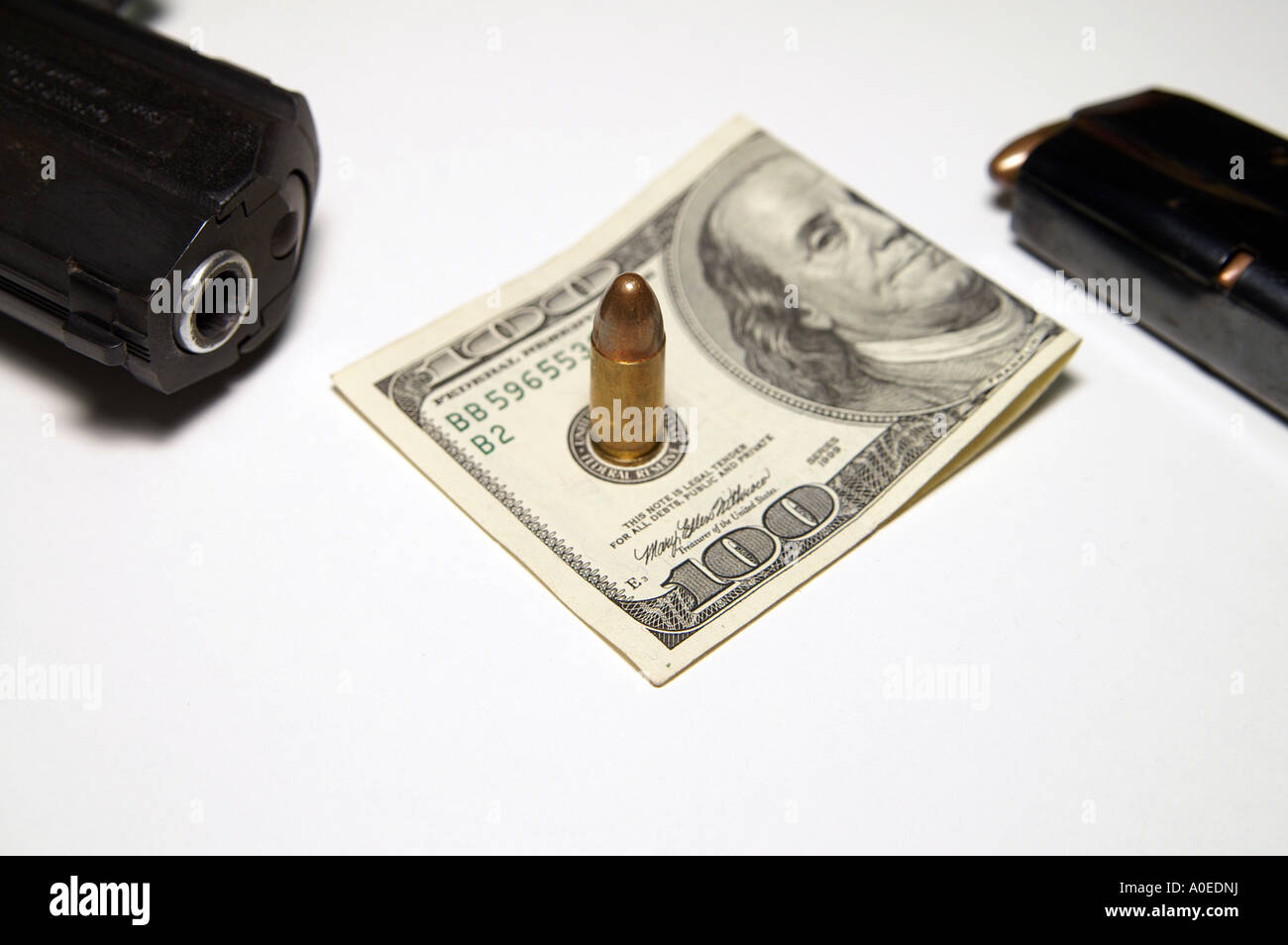 Weapons and money the two ingredients for power and greed on white background Stock Photo Alamy