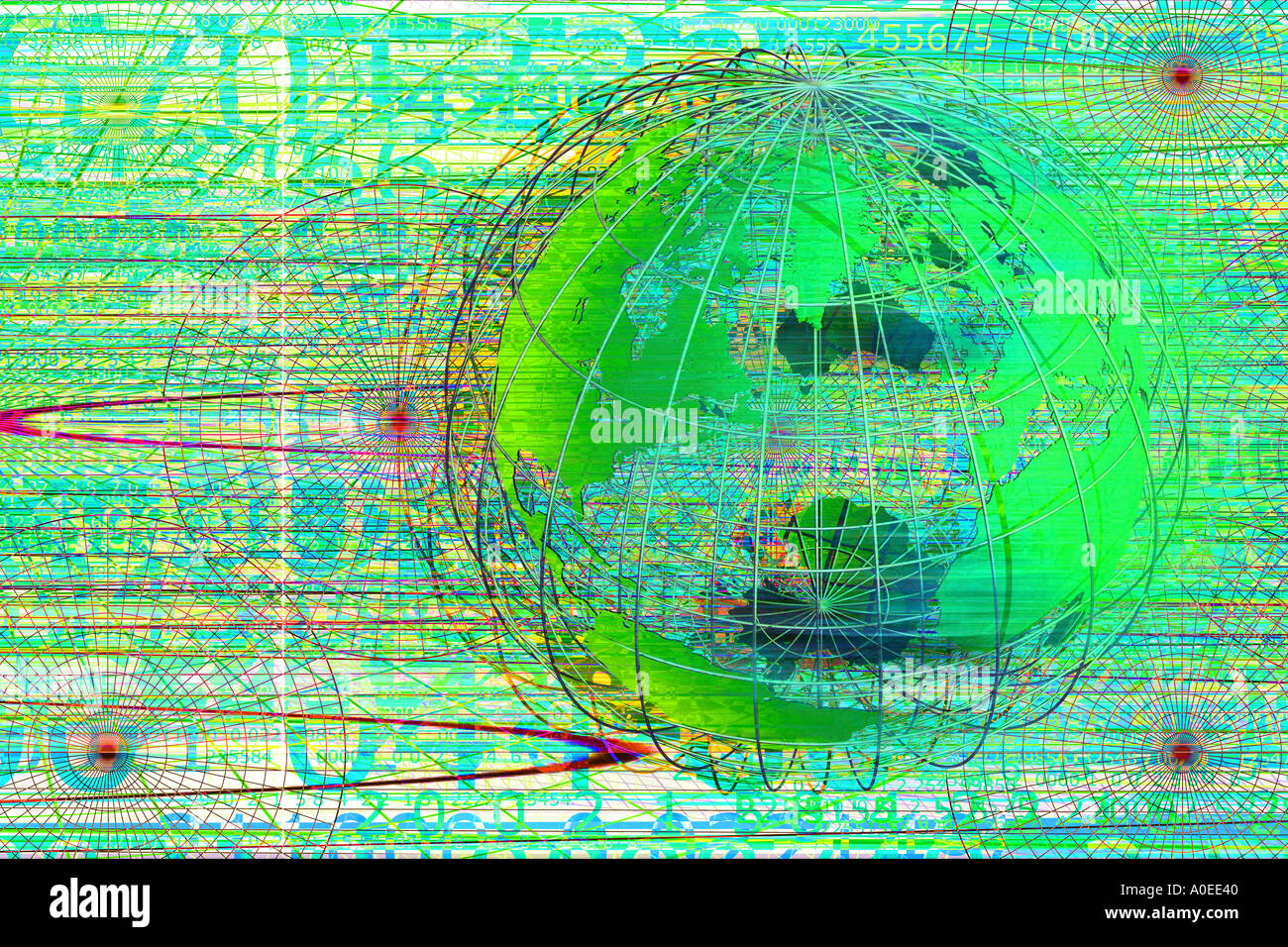 globe with digits Stock Photo