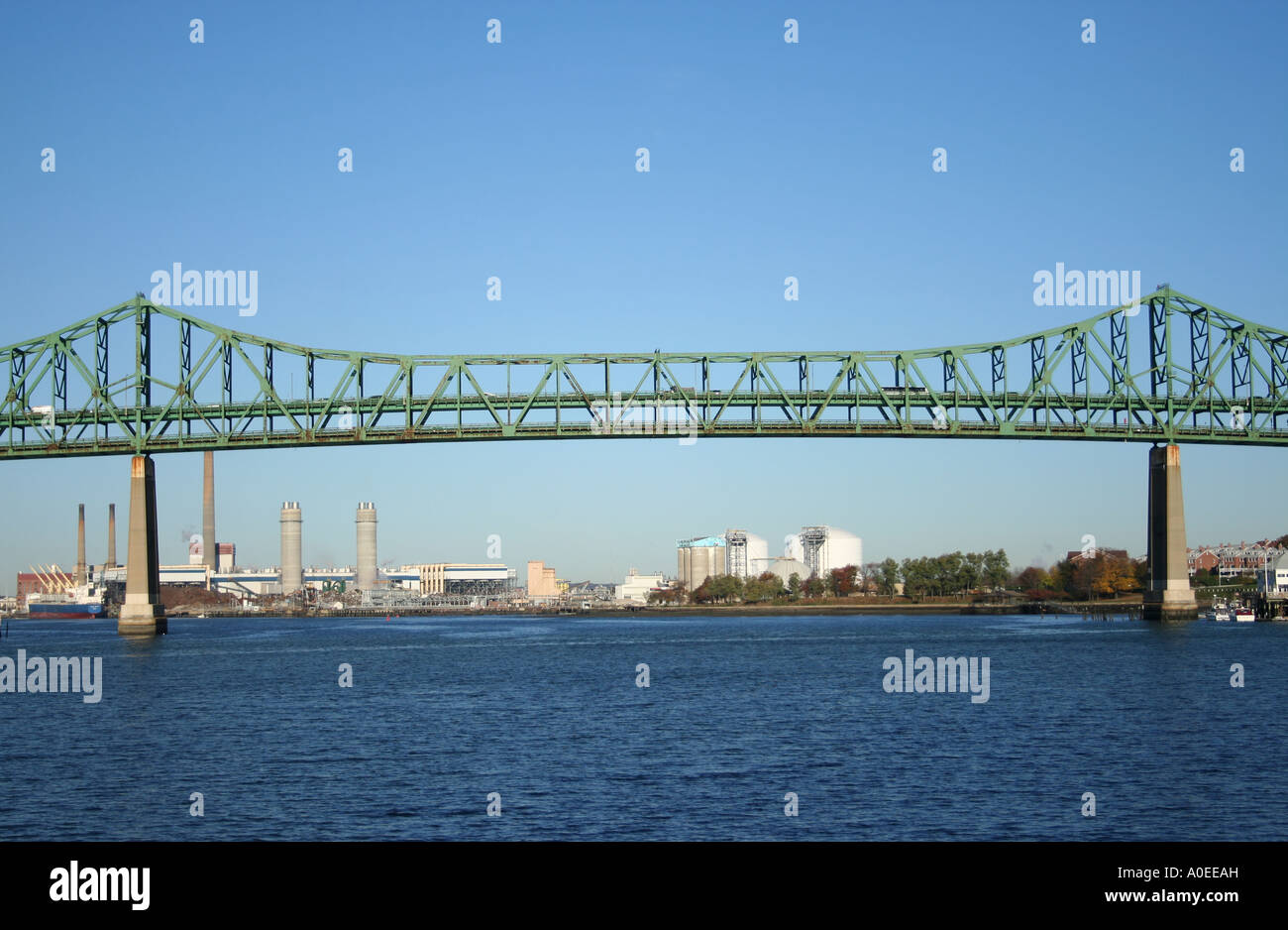 distant view of Tobin Bridge Boston Massachusetts October 2006 Stock ...