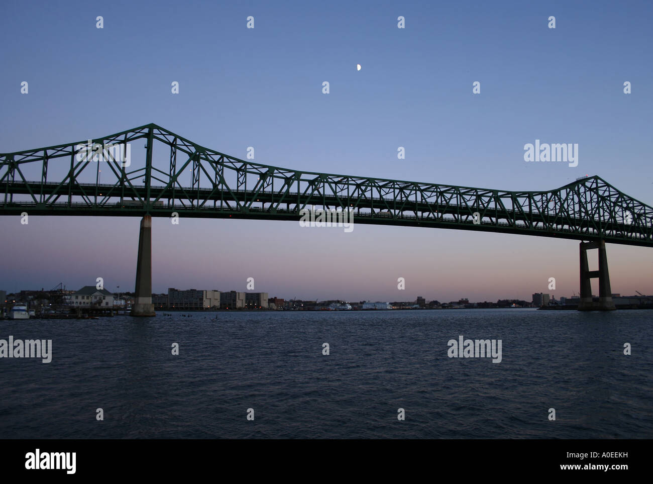 Tobin Bridge Boston at dusk Massachusetts  October 2006 Stock Photo