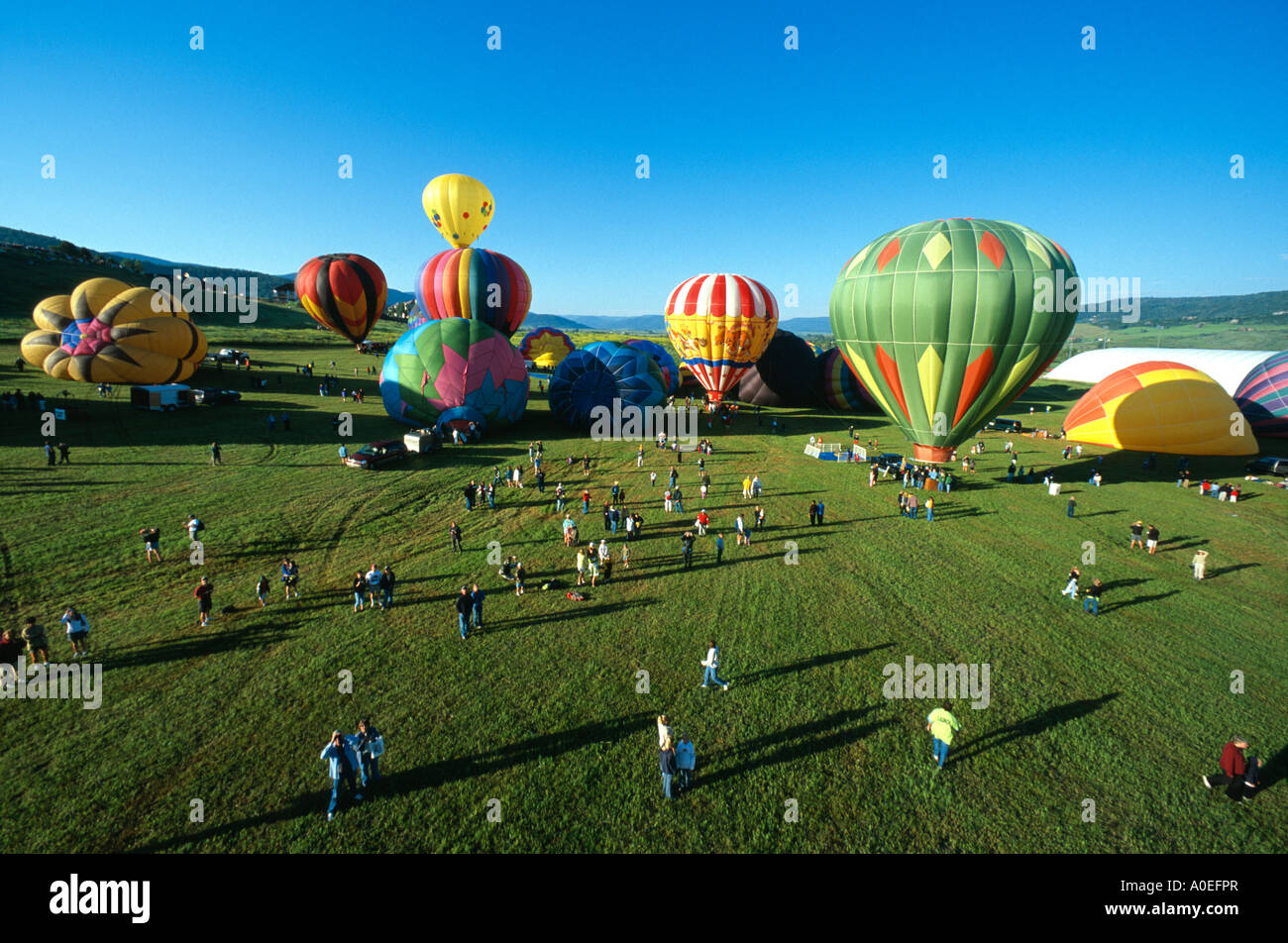 Hot air balloon festival Steamboat Springs Colorado USA Stock Photo Alamy