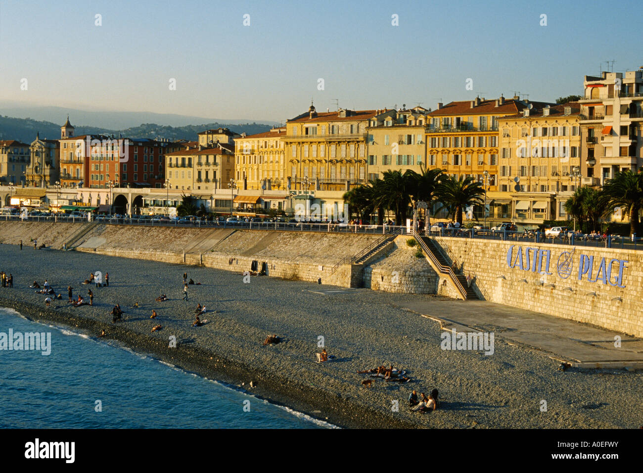 Nice France Castel Plage Promenade des Anglais Stock Photo