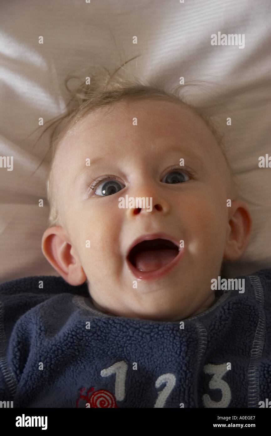 baby with open mouth Stock Photo Alamy