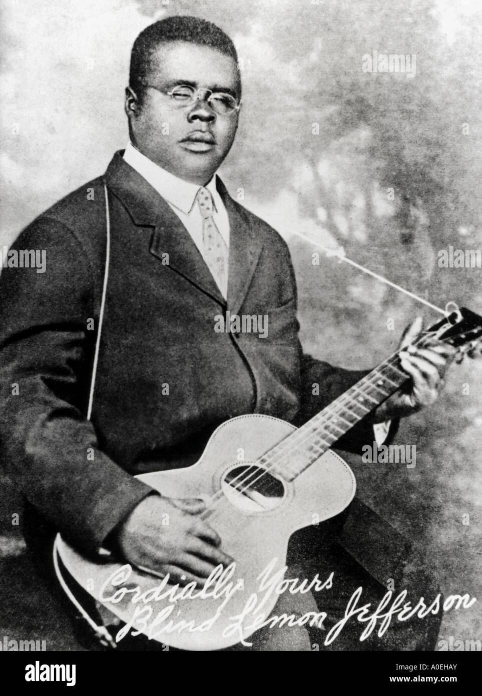 BLIND LEMON JEFFERSON Texan Blues musician 1893 to 1929 Stock Photo