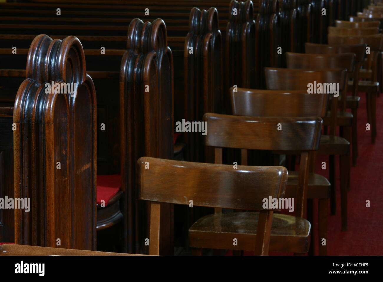 church benches and chairs Stock Photo Alamy