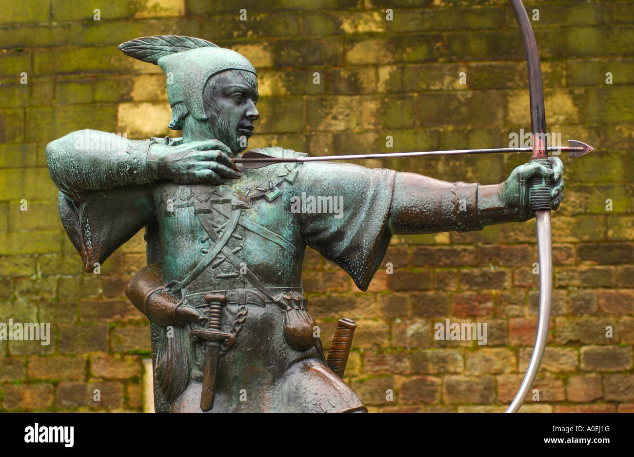 Statue of Robin Hood in Nottingham UK Stock Photo