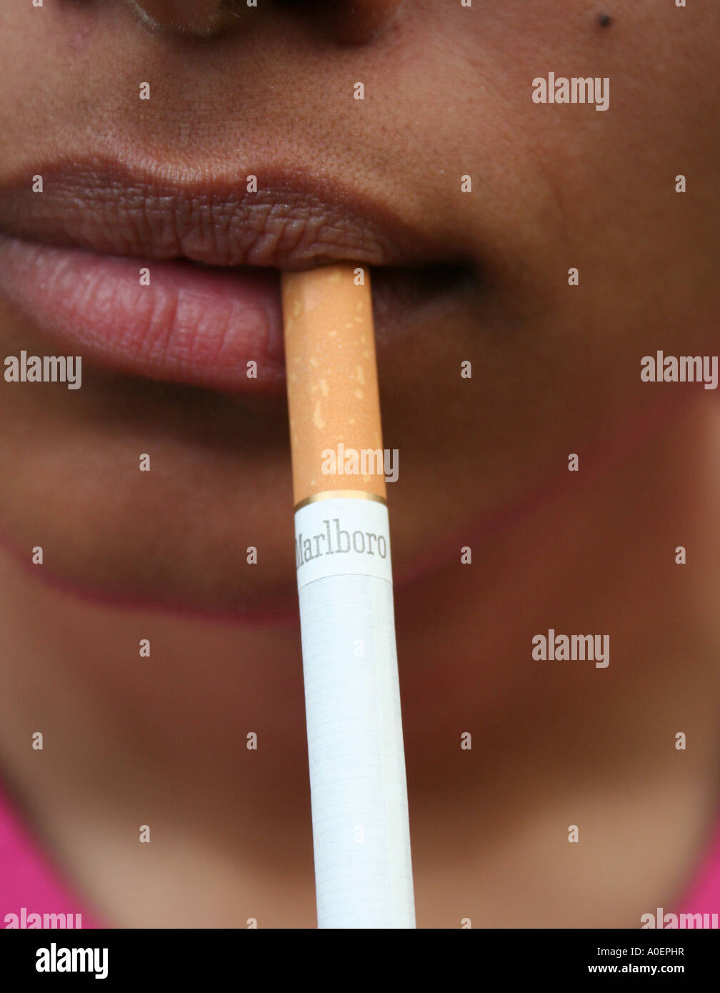 Women Smoking a Marlboro Cigarette Stock Photo Alamy