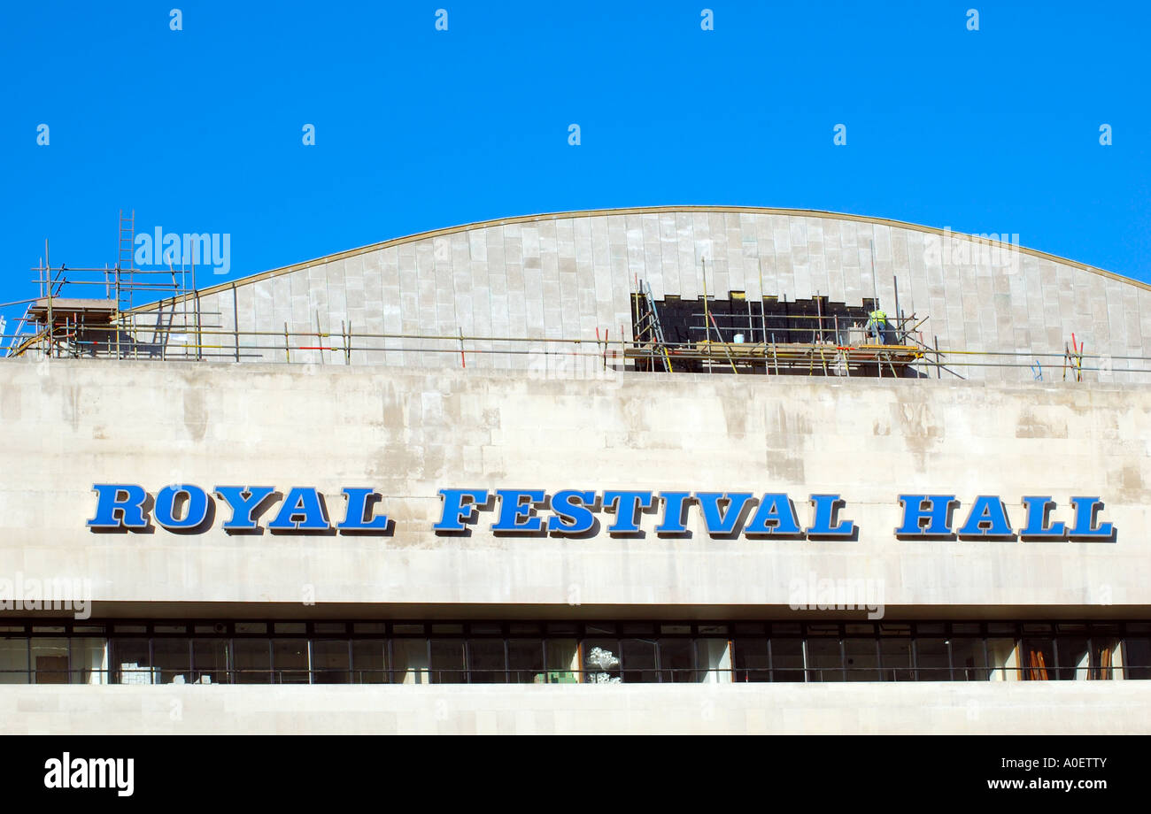 Maintenance Work, Royal Festival Hall, Southbank, River Thames, London, England, UK, GB. Stock Photo