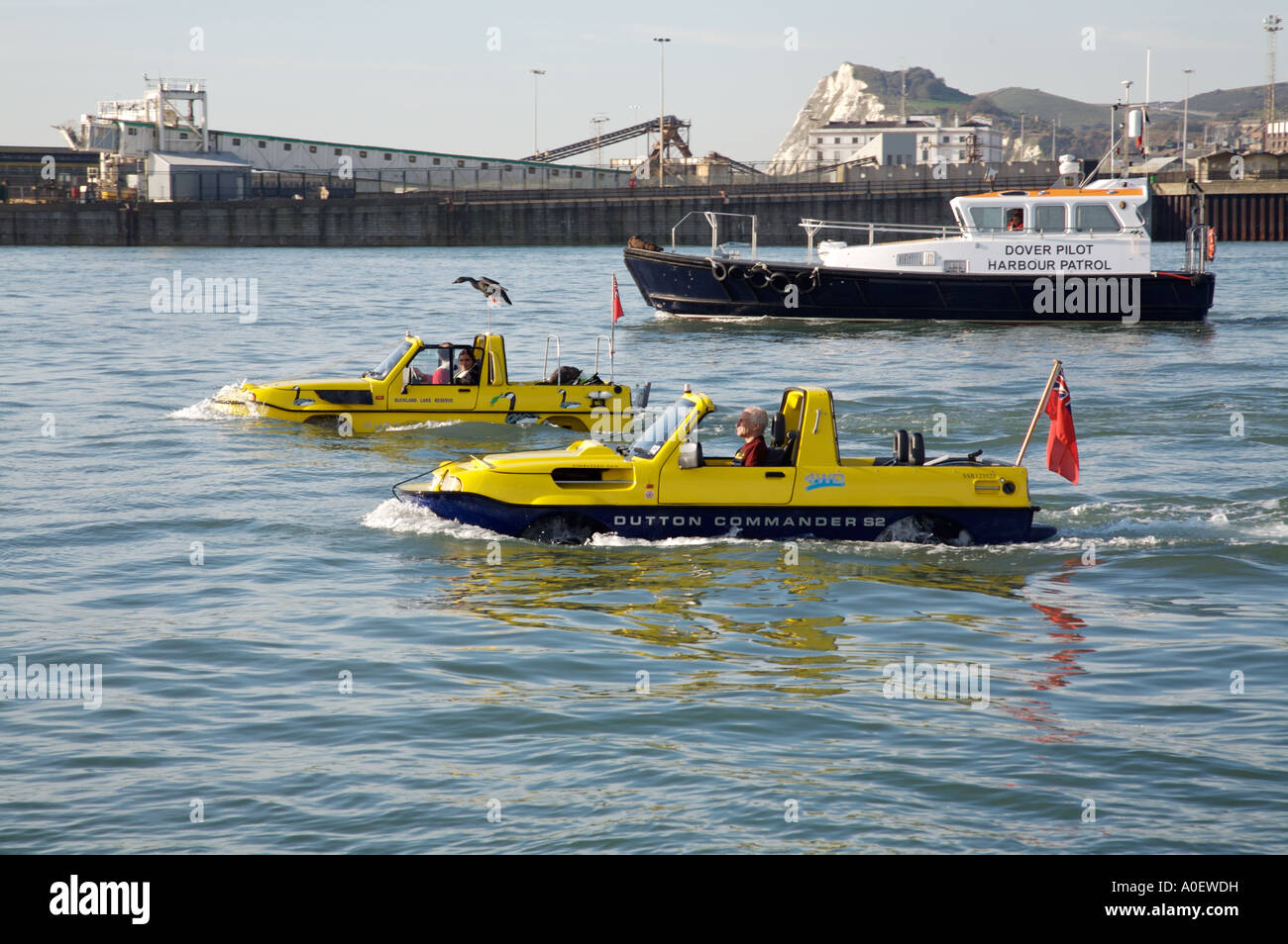 Tim Dutton and Doug Hilton leave Dover to cross the English Channel in