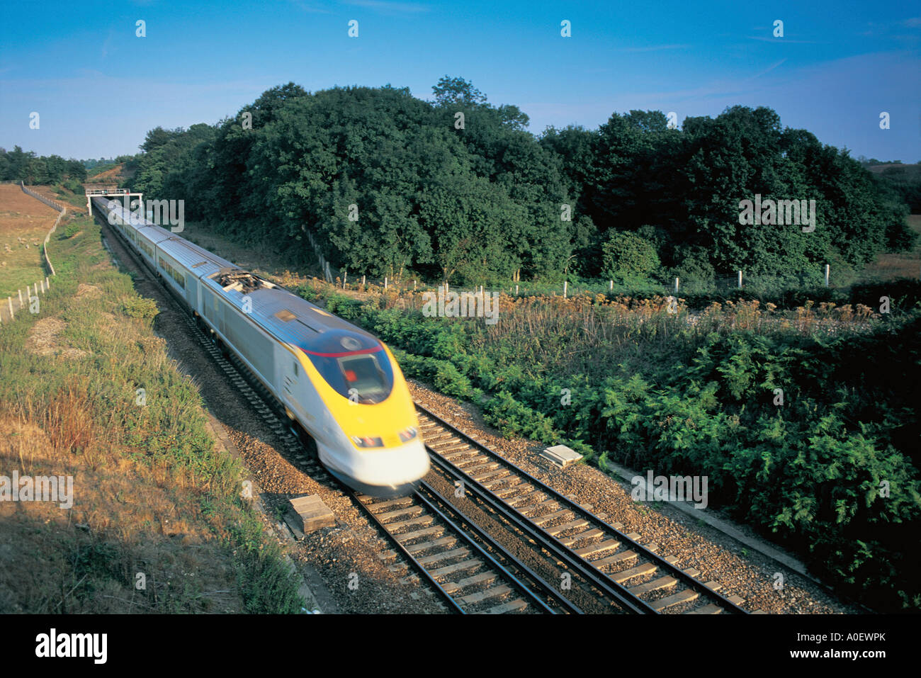 Eurostar Train Kent England Stock Photo