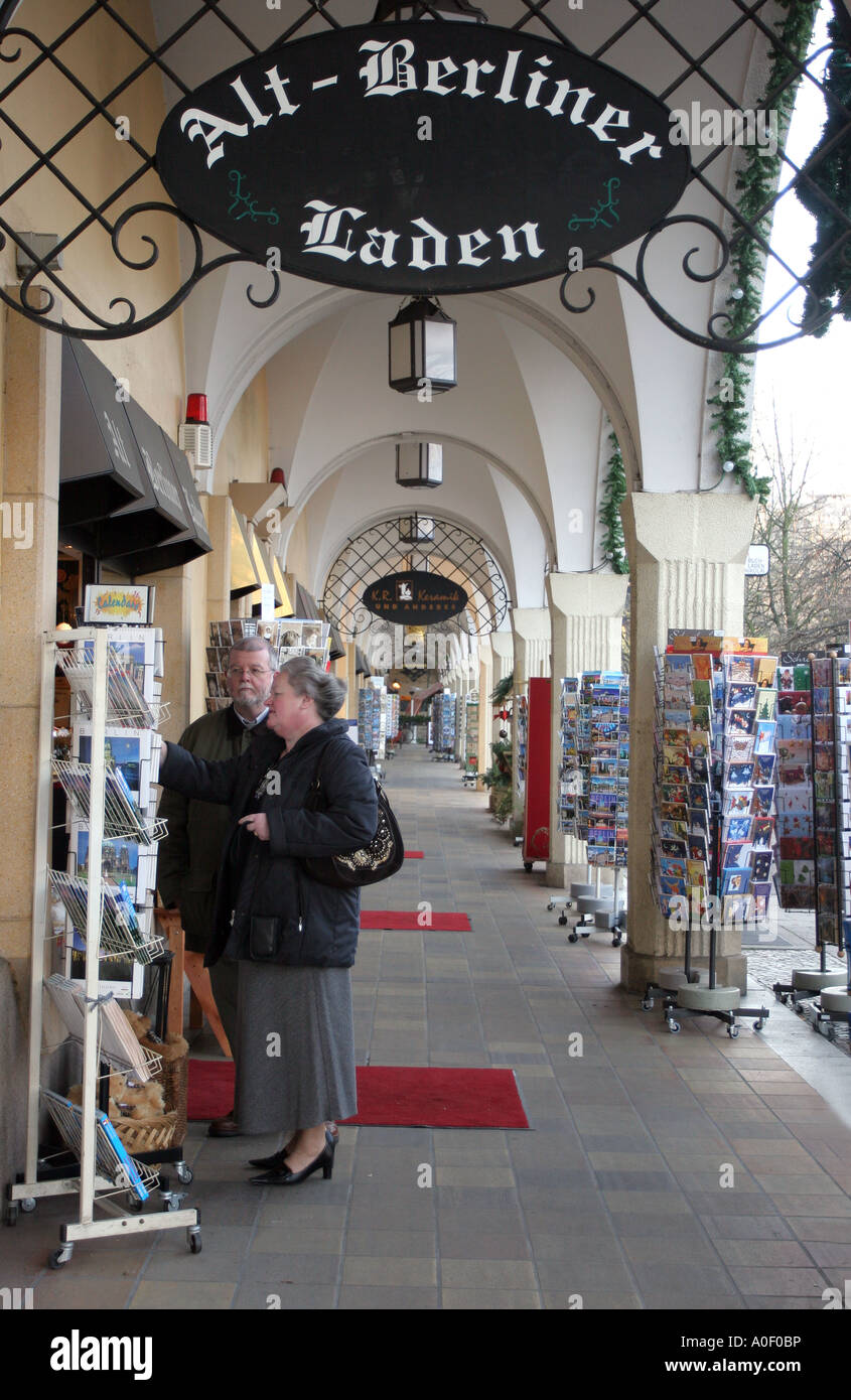 tourist shops in Nikolaiviertel, Berlin Stock Photo