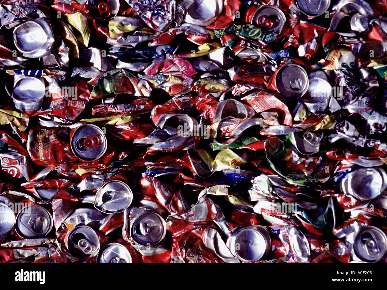 Crushed aluminum soda cans Stock Photo Alamy