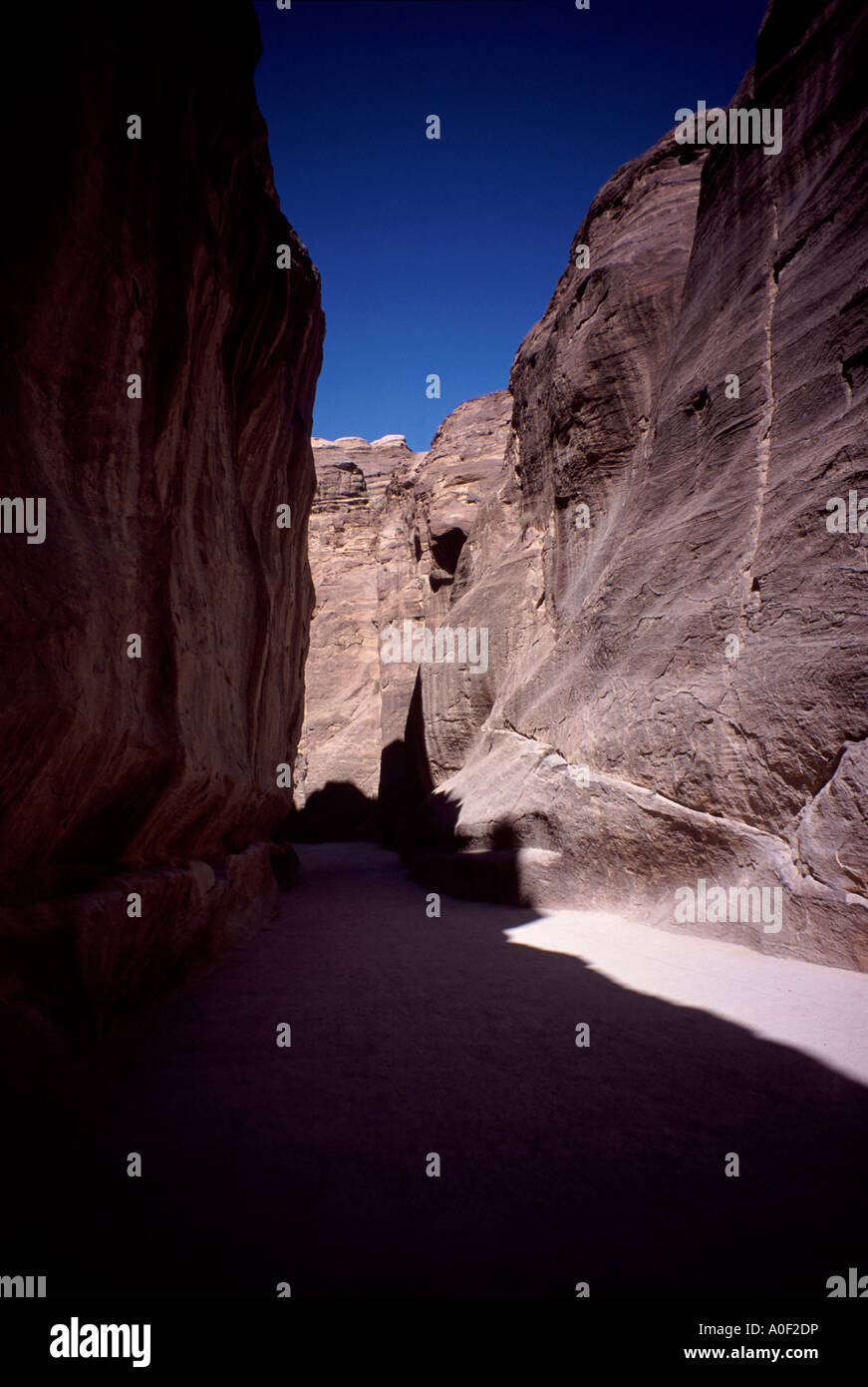 canyon path in the lost city of Petra Stock Photo