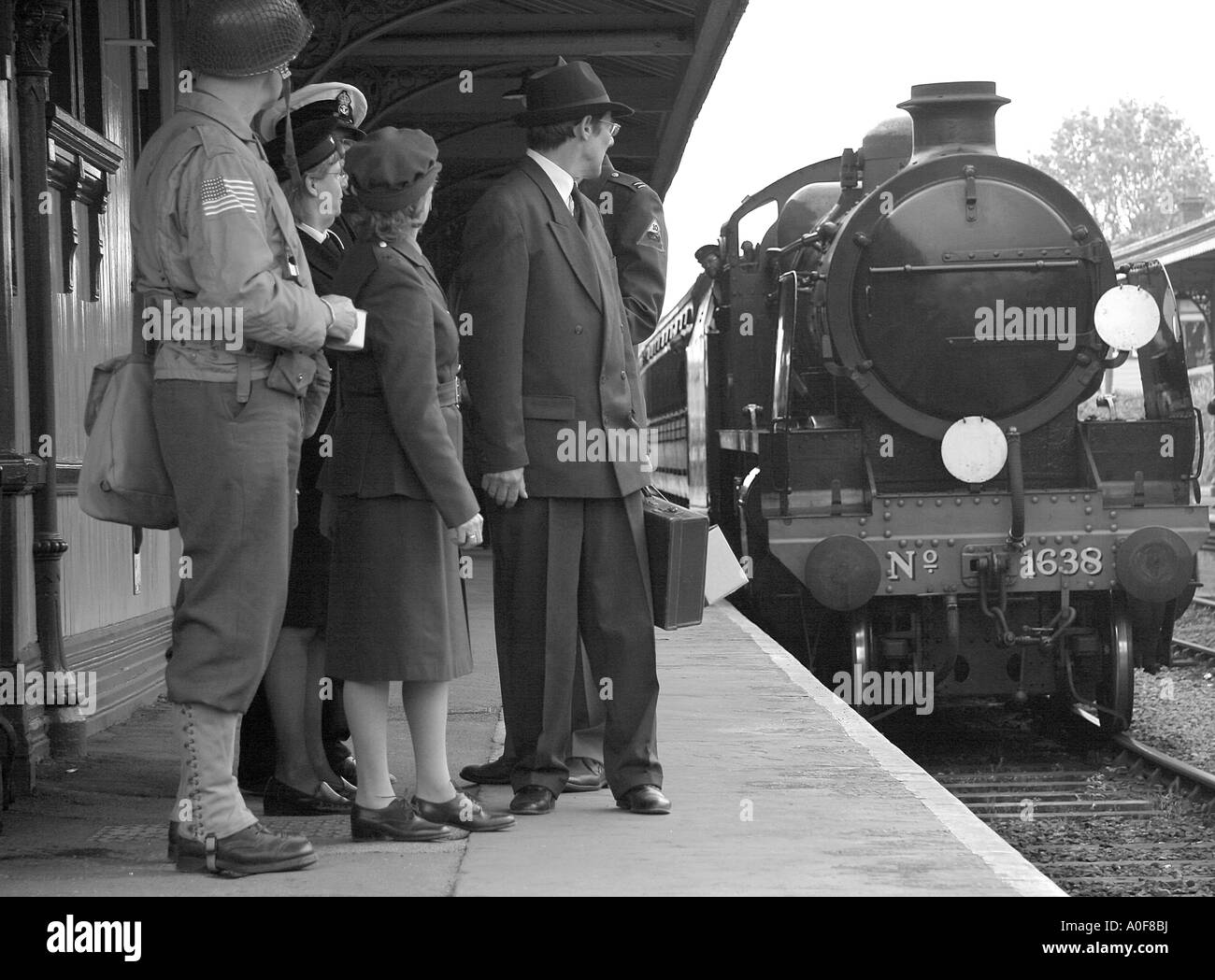 Steam trains at war. Stock Photo