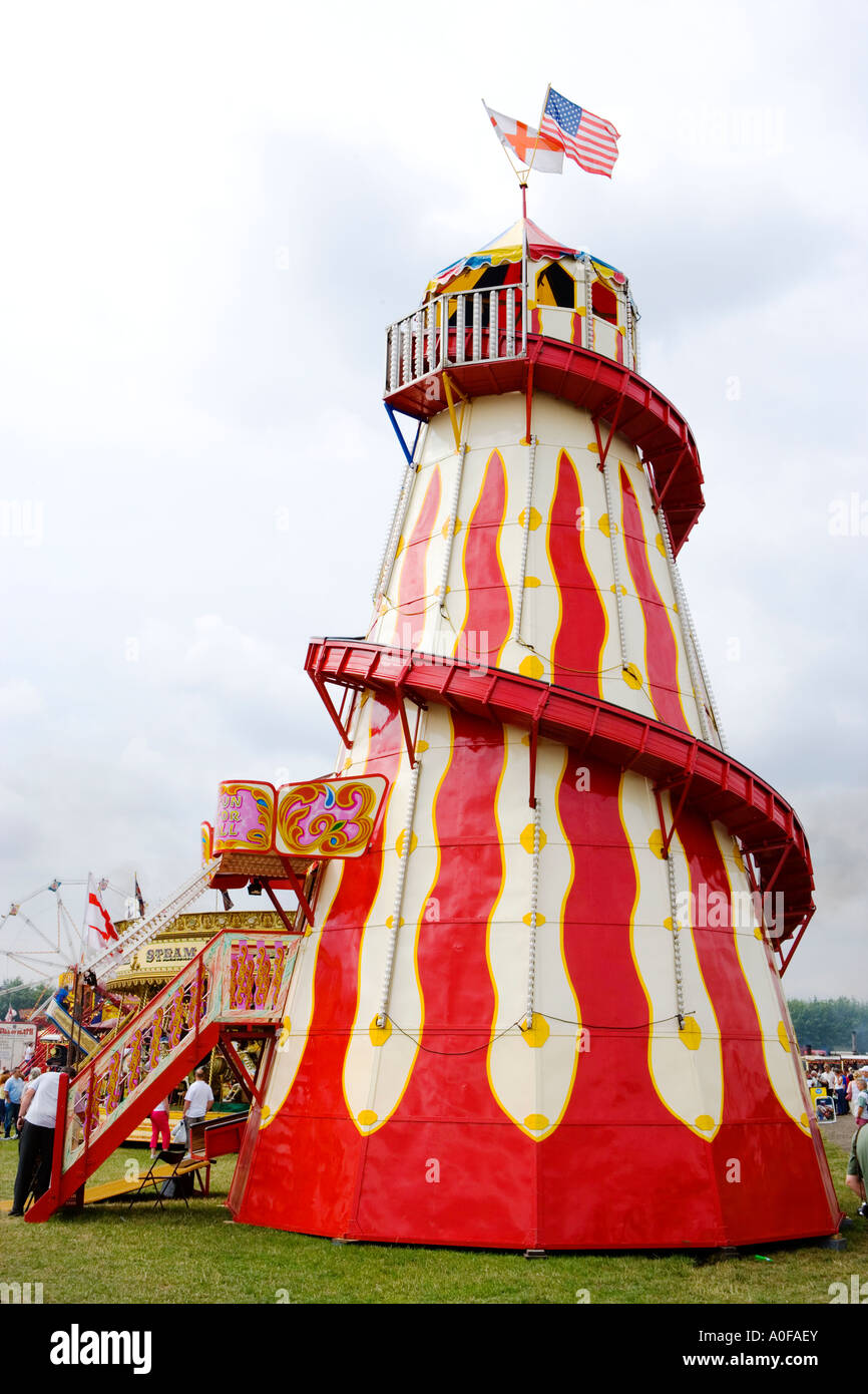 Victorian Helter Skelter ride on a fairground at a steam show in Yorkshire Stock Photo