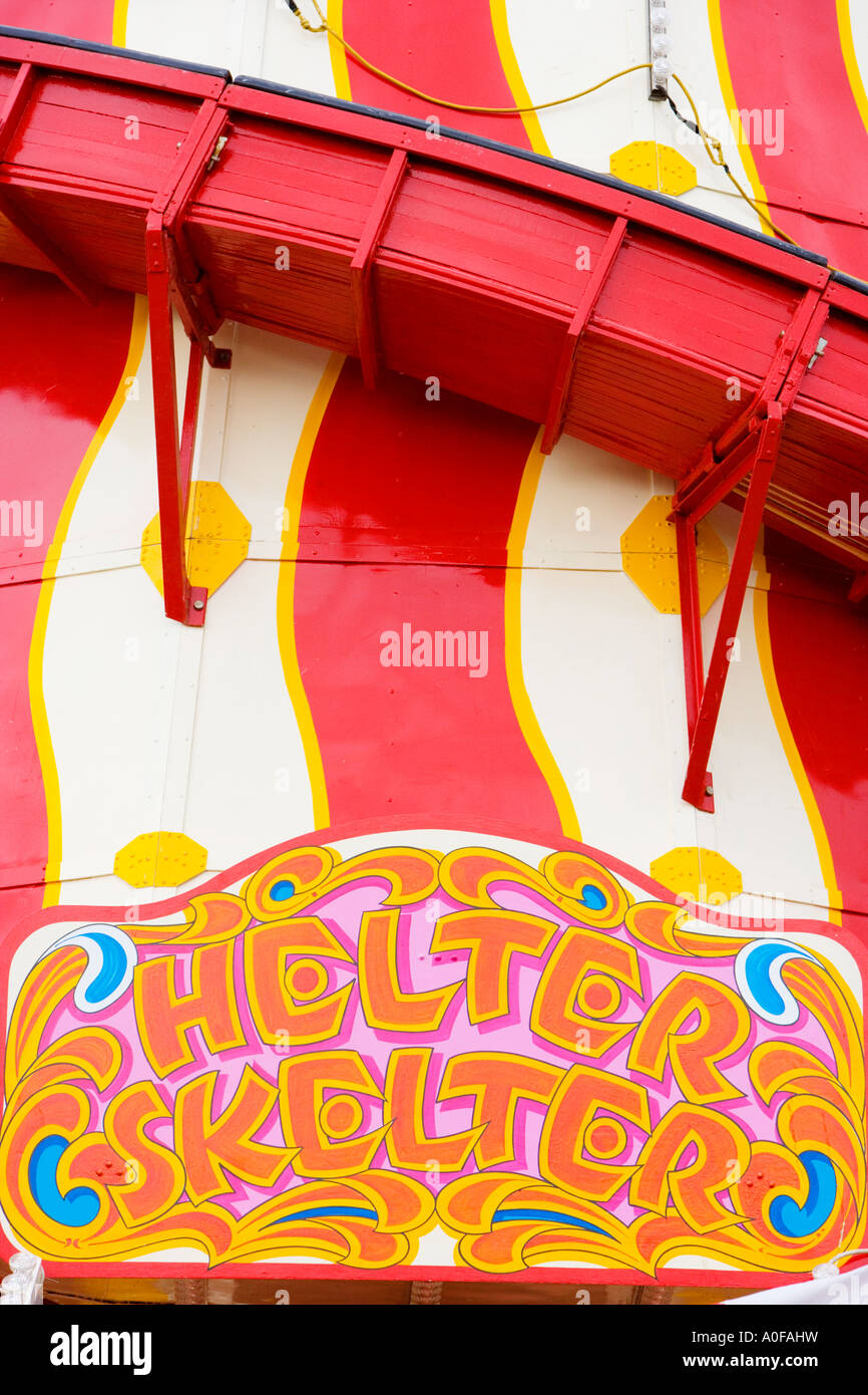 Victorian Helter Skelter ride on a fairground at a steam show in Yorkshire Stock Photo