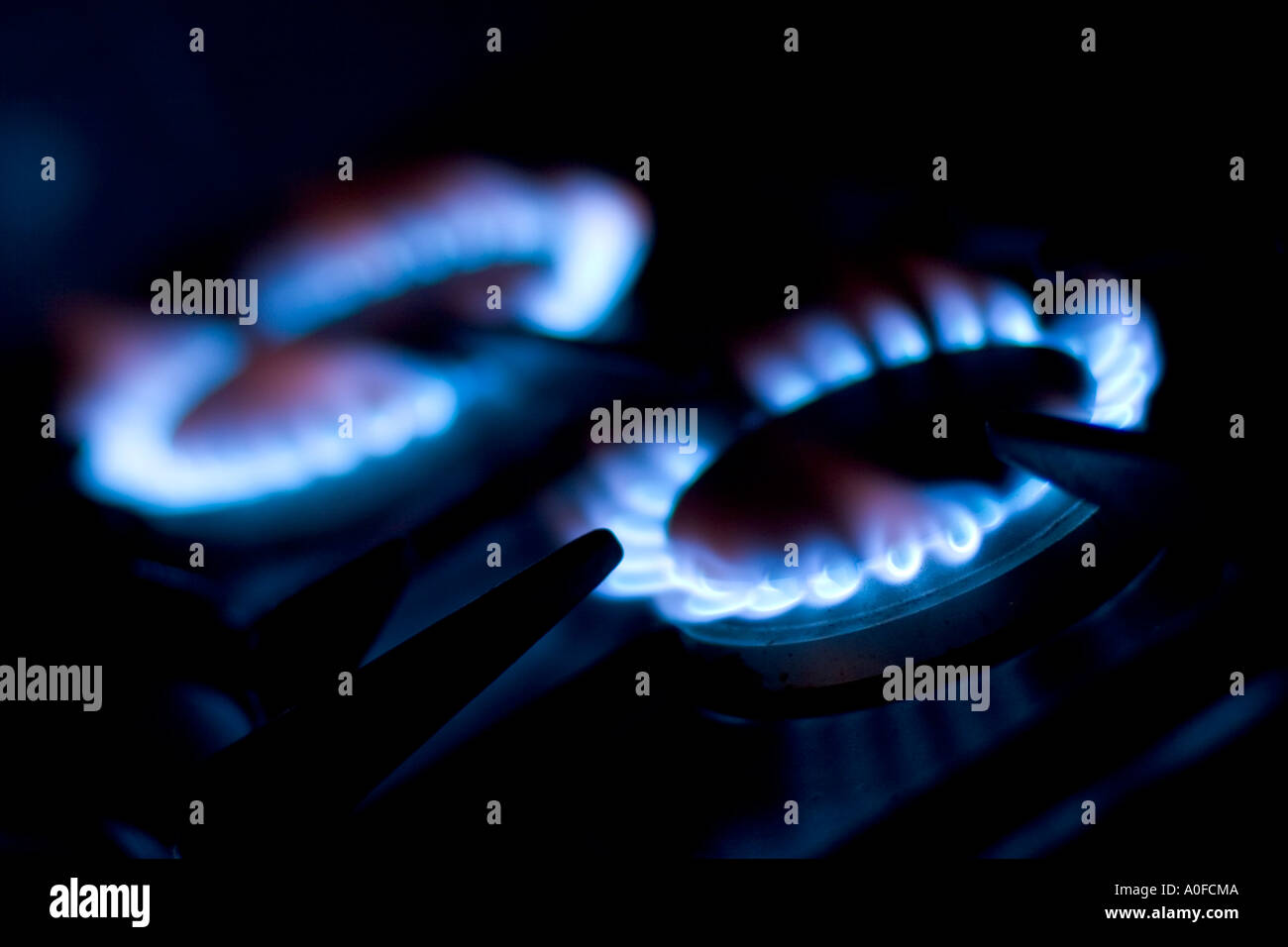 gas rings on a hob Stock Photo Alamy