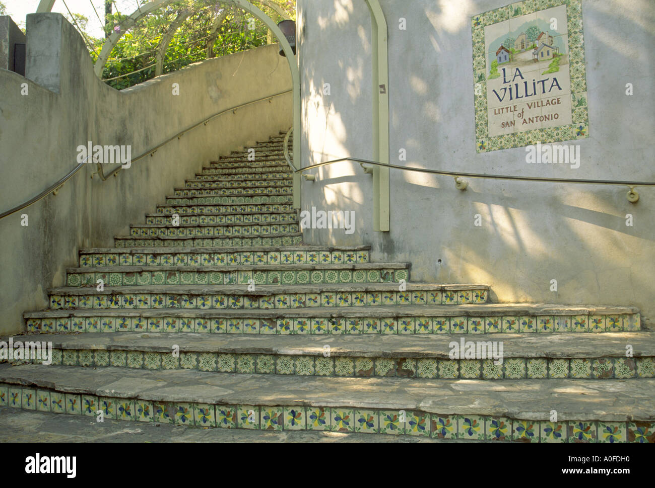 Stairs at La Villita entrance, Paseo del Rio, Riverwalk, San Antonio
