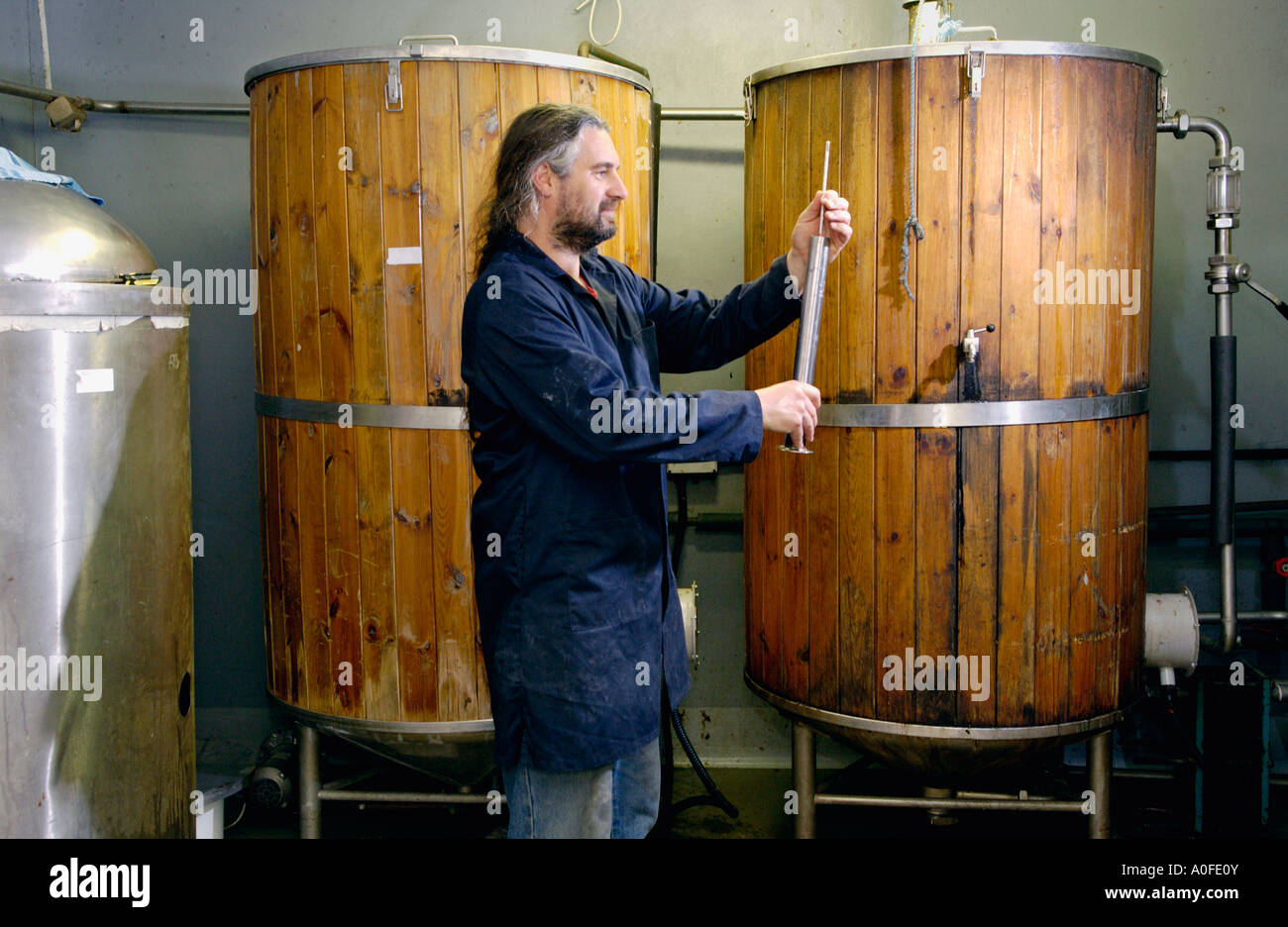 Brewer Chris Gooch in the Teme Valley Brewery behind The Talbot at