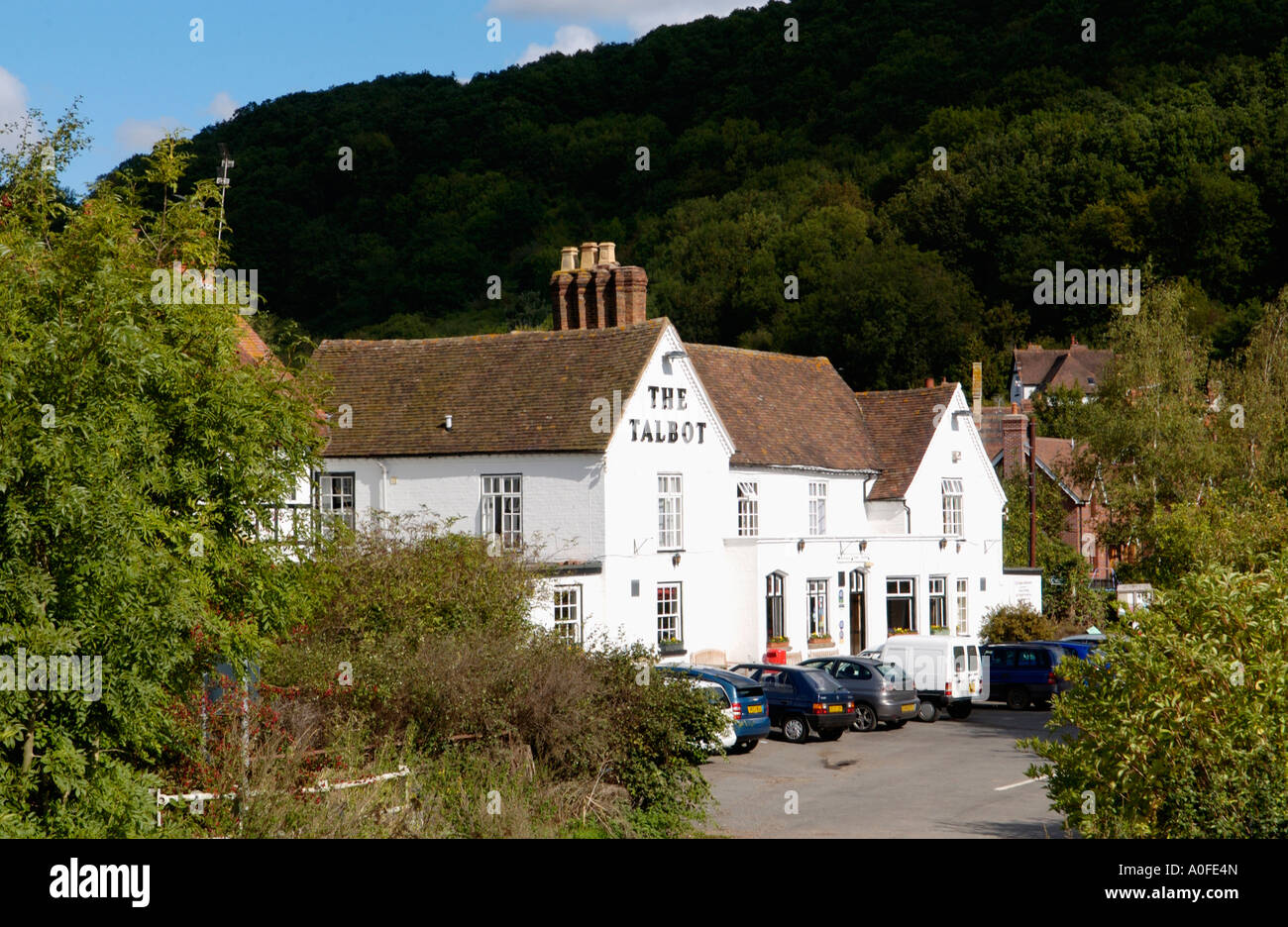 The Talbot at Knightwick Worcestershire England a traditional coaching inn dating from the late 14th Century Stock Photo