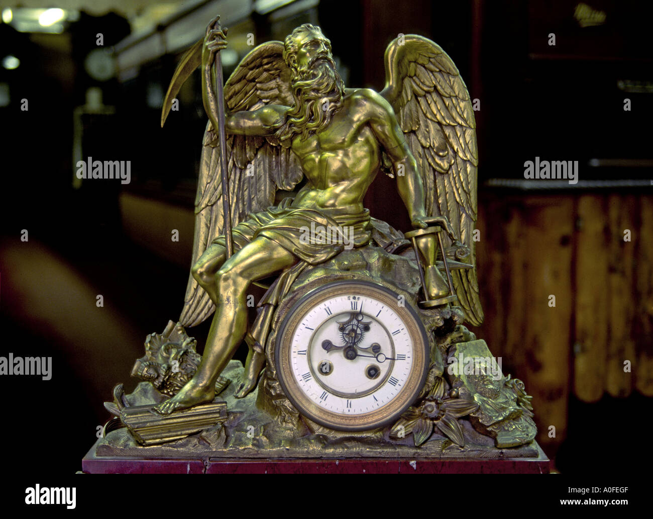 Old Father Time (1771), French statue clock, design by L S Baizot, Old