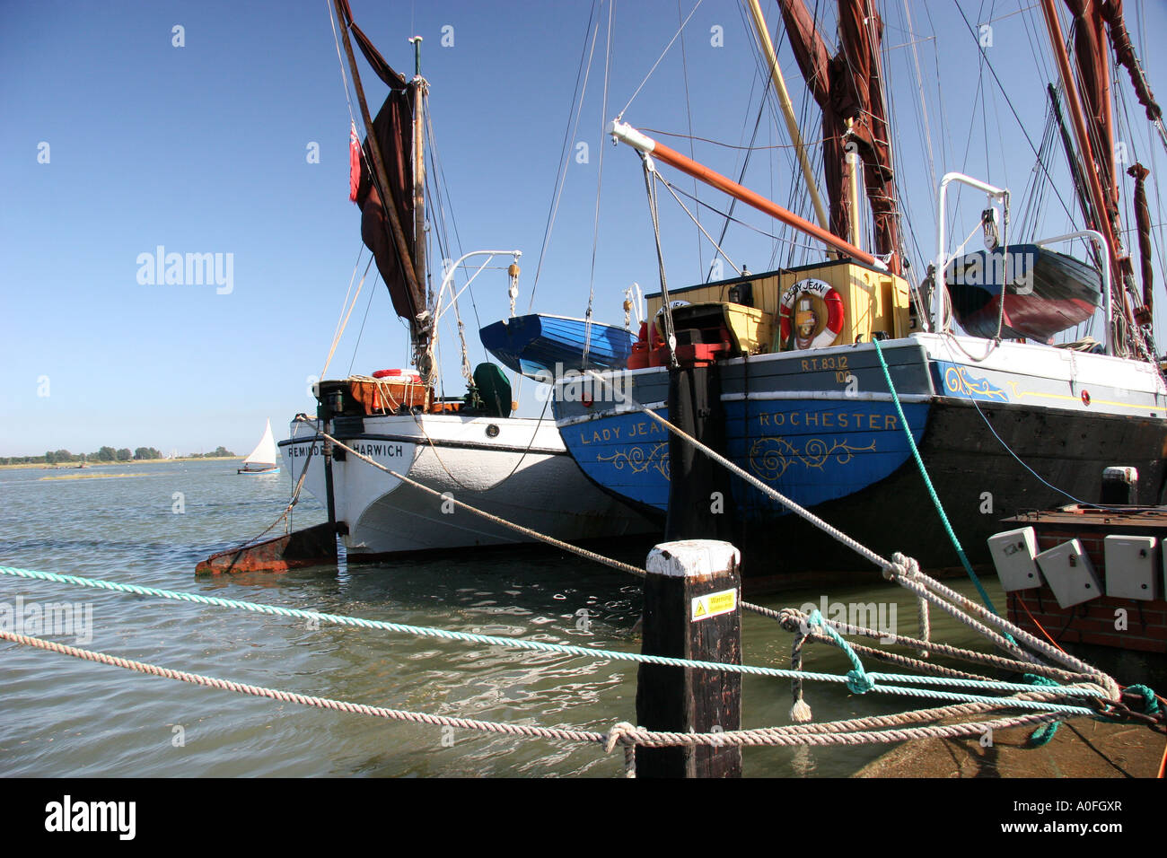 Two Barges tied up at Maldon in Essex Stock Photo Alamy