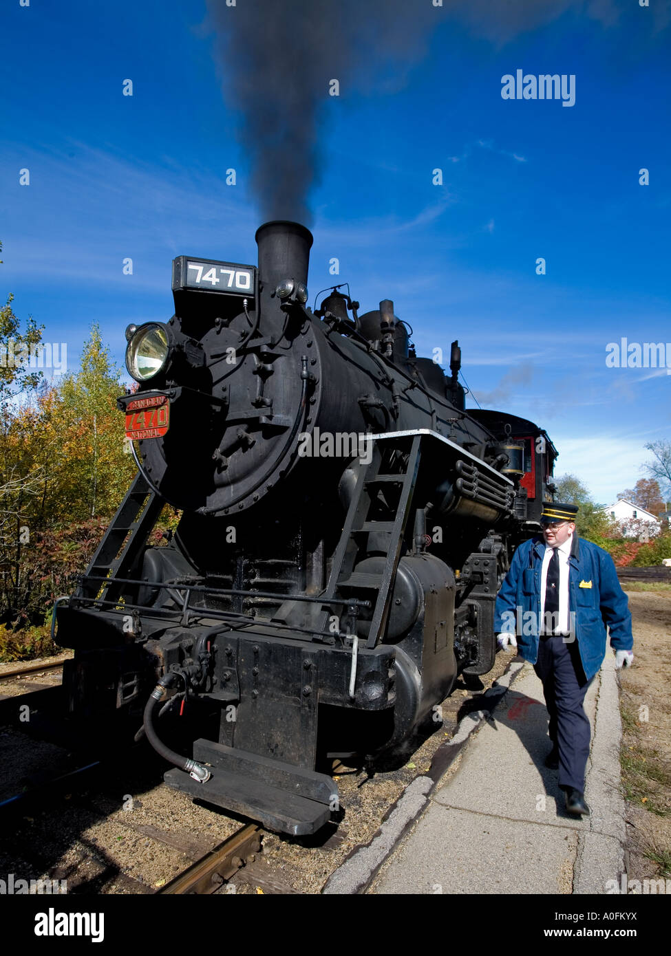 conway scenic railroad with steam engine Stock Photo - Alamy