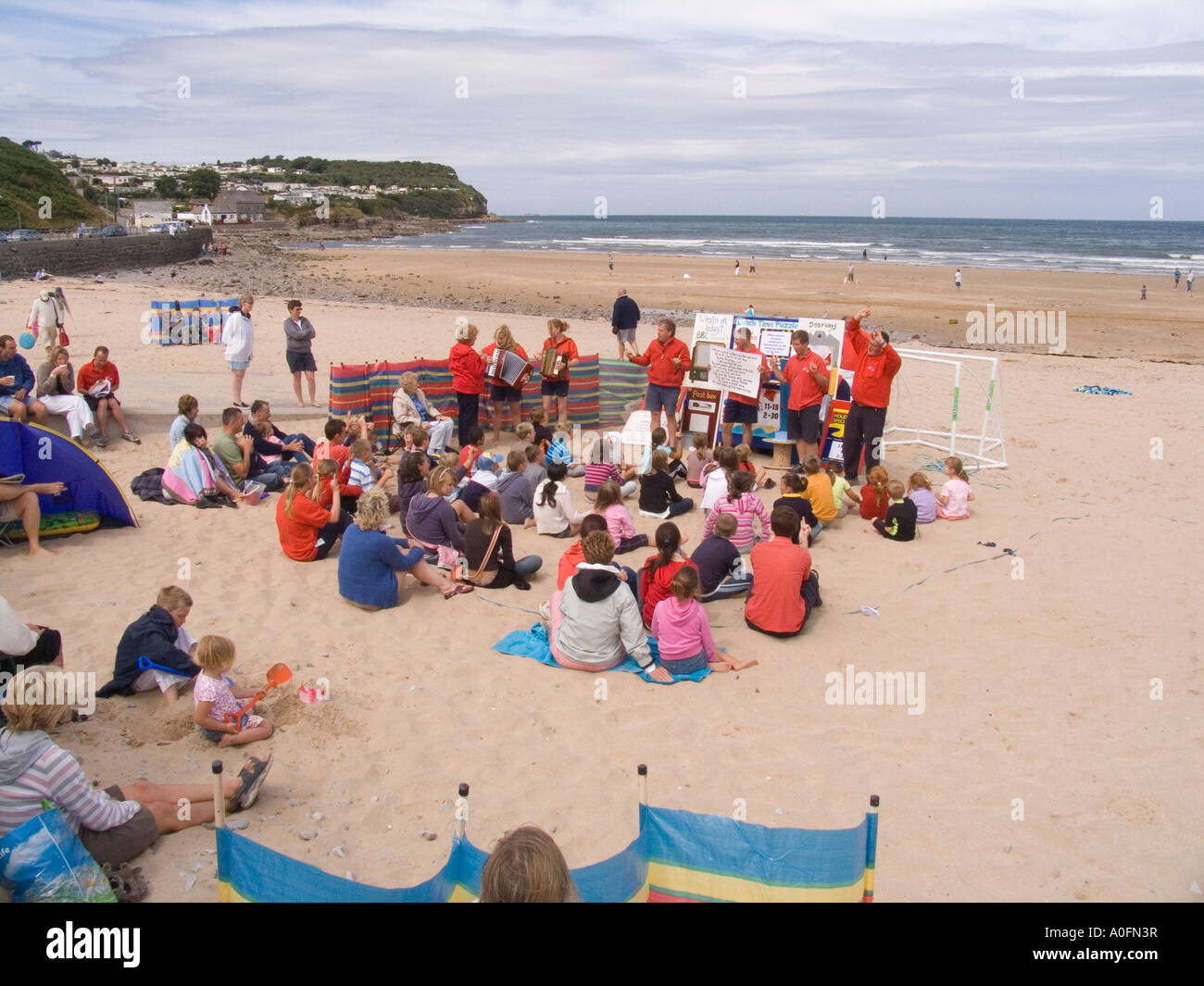BENLLECH ISLE OF ANGLESEY NORTH WALES UK August Childrens holiday activity on the beach Stock