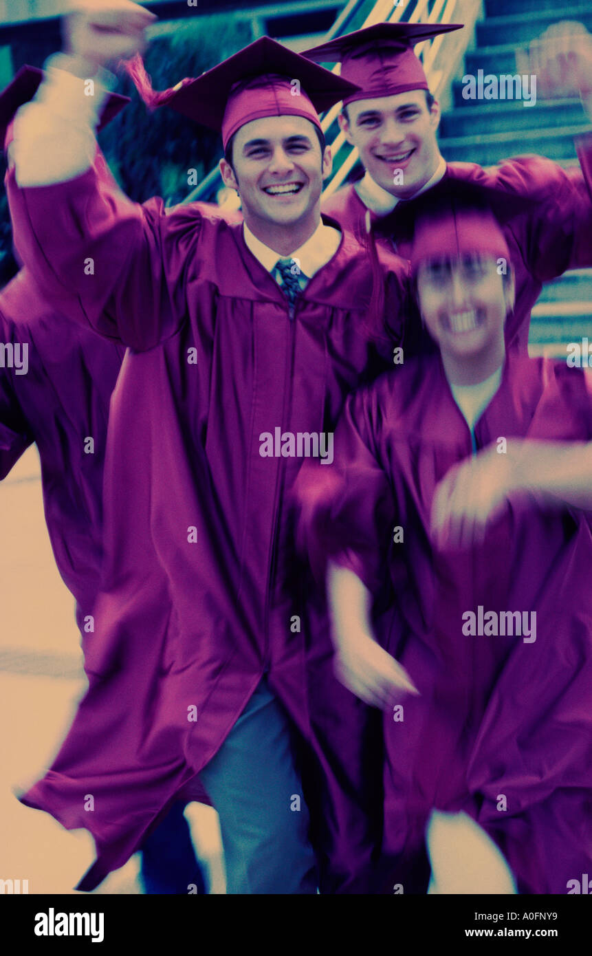 Group of college students wearing graduation outfits Stock Photo Alamy