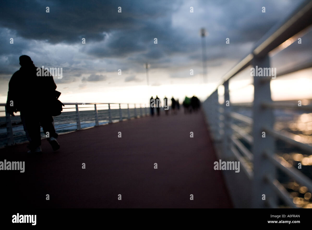 pier at sunset in marina di massa versilia tuscany Stock Photo