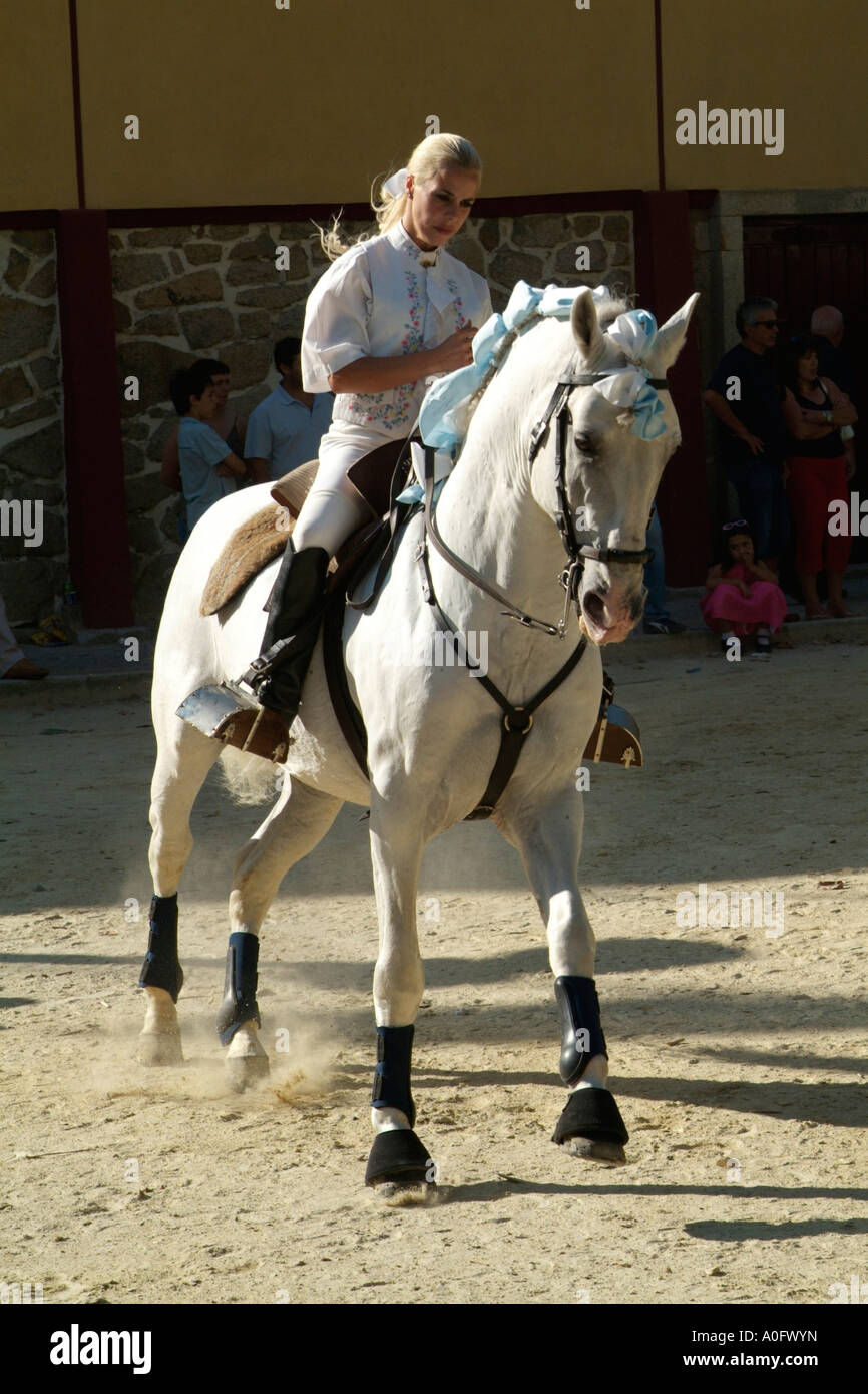 Sónia Matias, famous portuguese female bullfighter Stock Photo